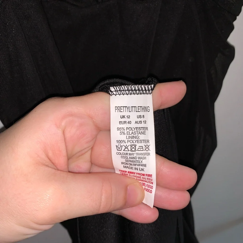 PrettyLittleThing Mesh Sexy Black Dress - Picture 6 of 7